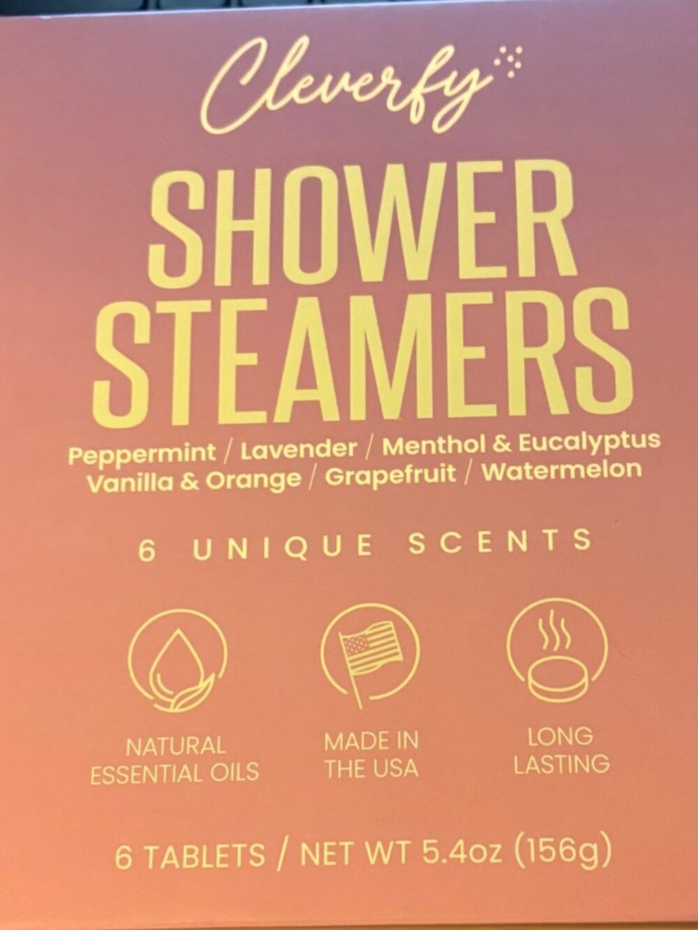 Cleverfy Aromatherapy Shower Steamers 6 Scented Tablets Essential Oils Vegan USA